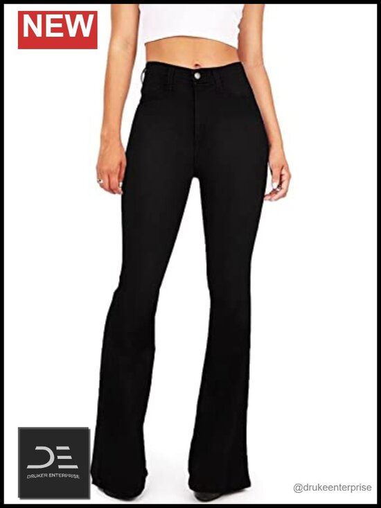 Denim - High Waisted Flare Bell Bottom Jeans Stretch Slimming Bootcut Denim